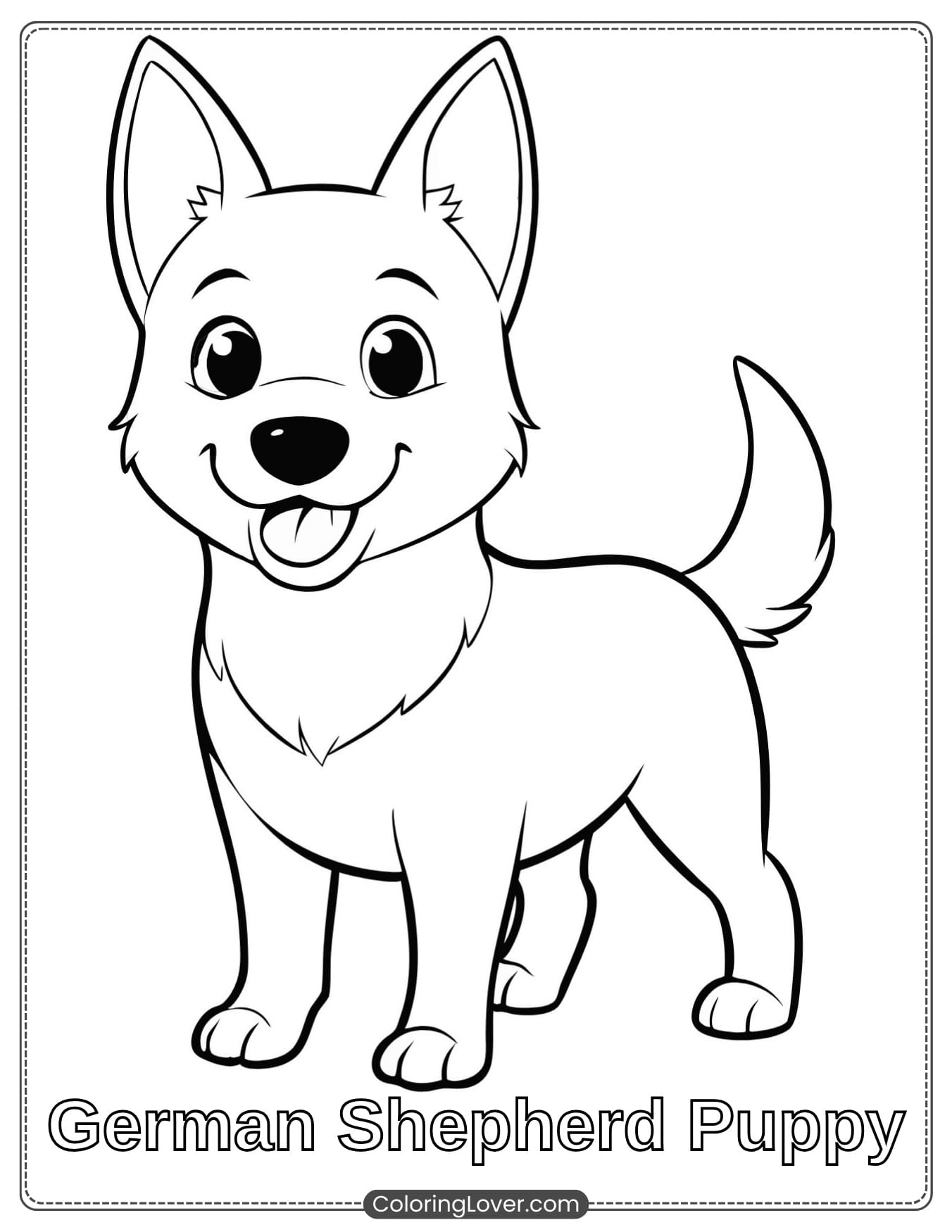 German Shepherd puppy coloring page