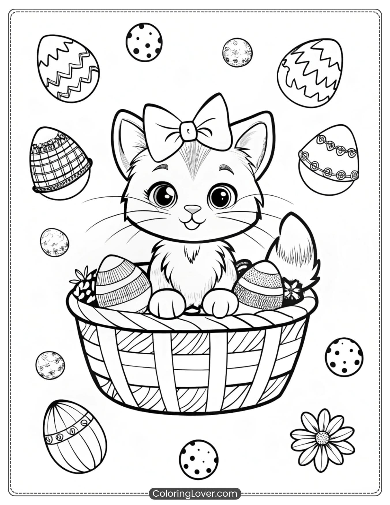 Kitten in an Easter basket