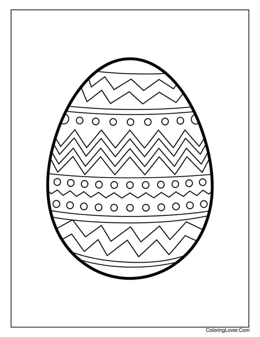 Geometric design Easter egg coloring page
