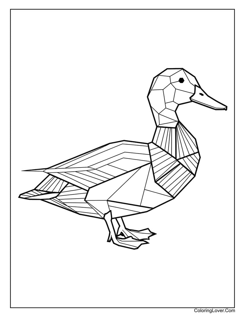 abstract duck pattern coloring sheet for adults
