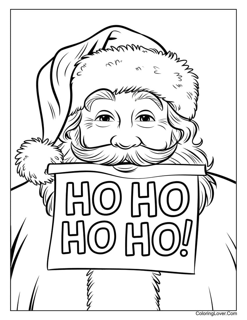 Ho Ho Ho Santa Claus coloring page
