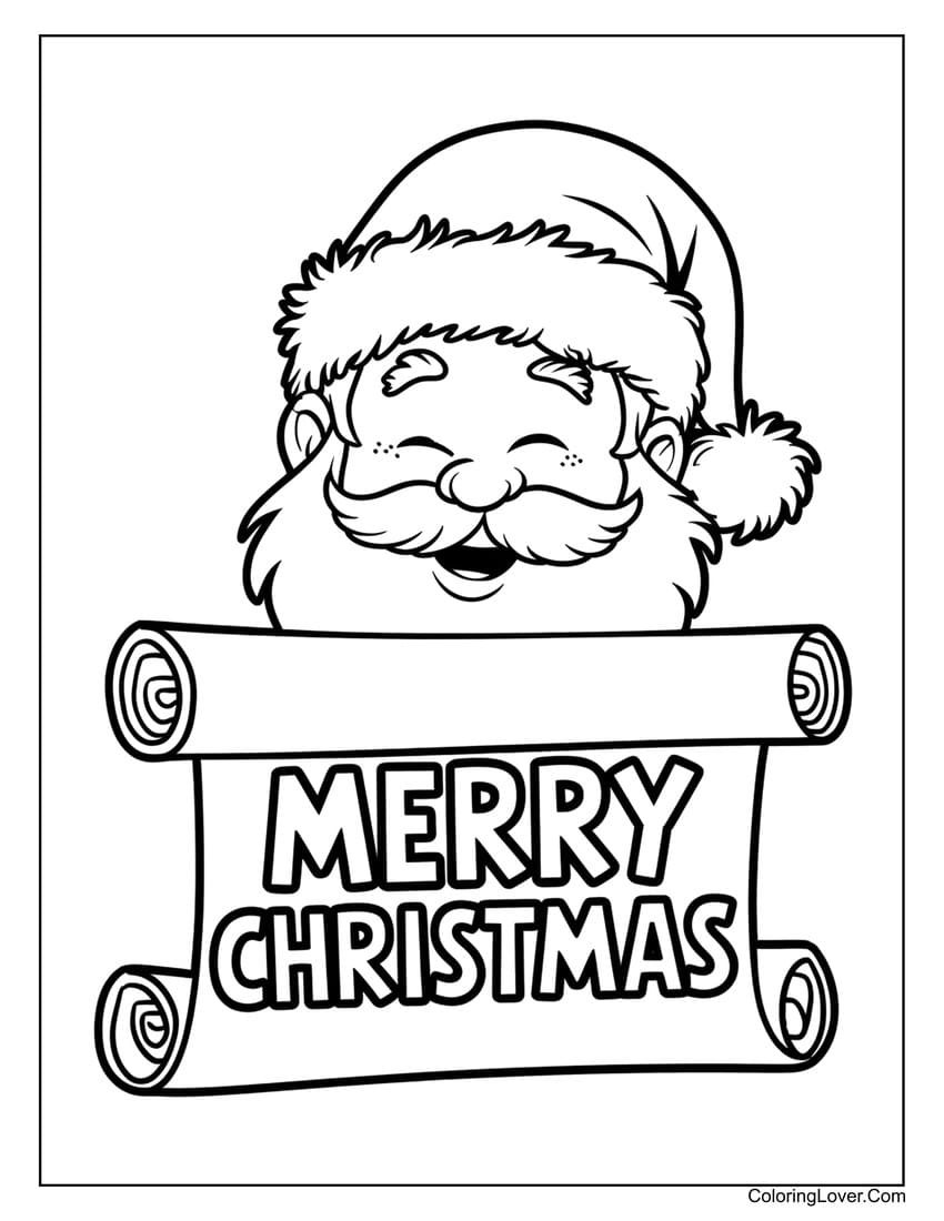 Merry Christmas Santa Claus coloring page
