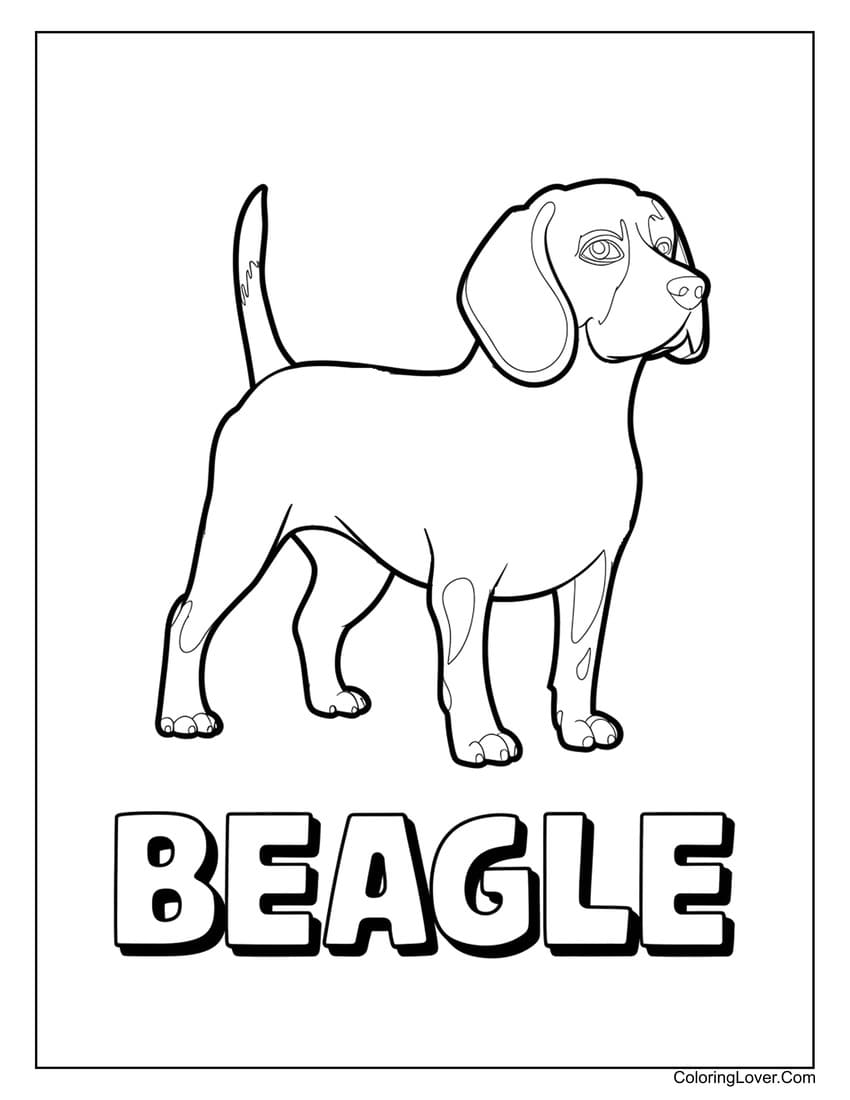 Beagle dog coloring page