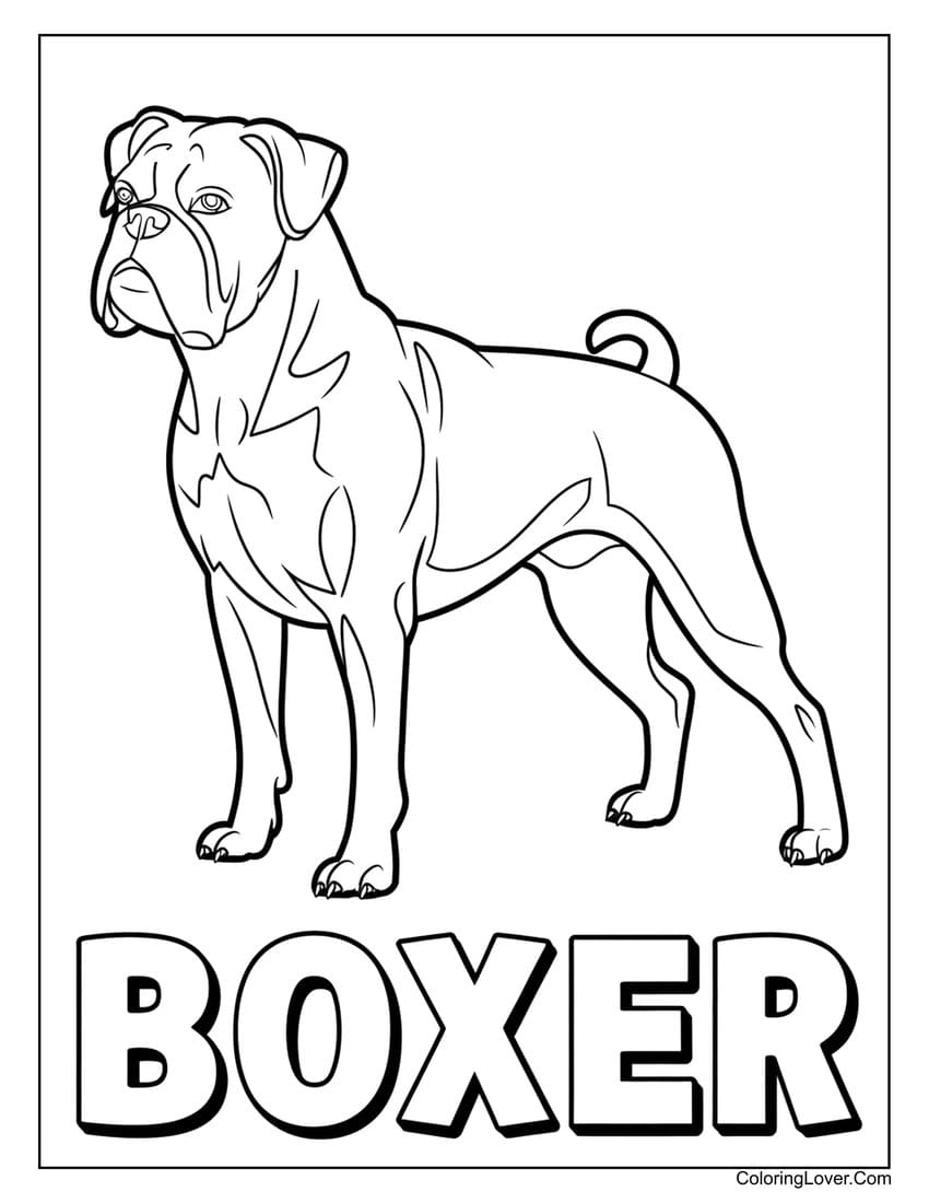 Boxer coloring page