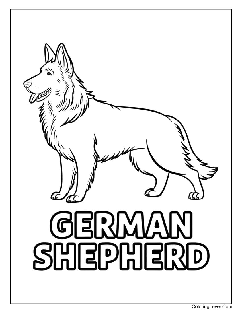 German Shepherd coloring page