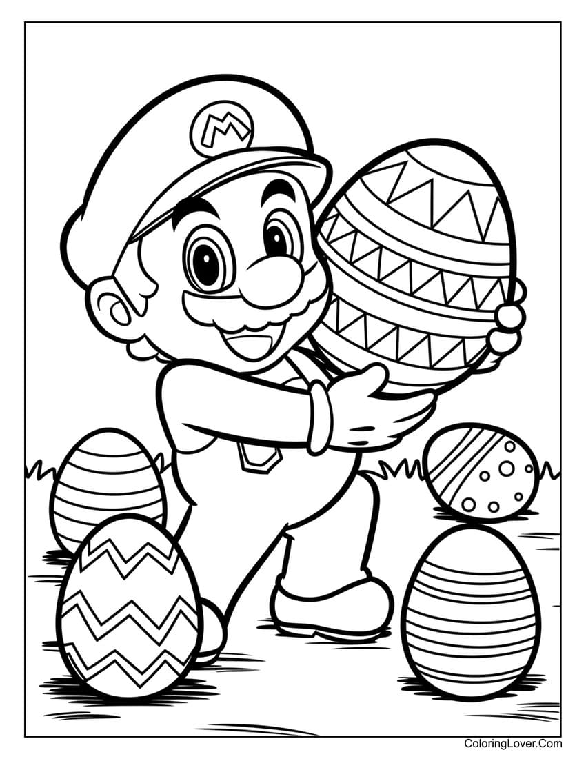 Mario Easter Eggs coloring page