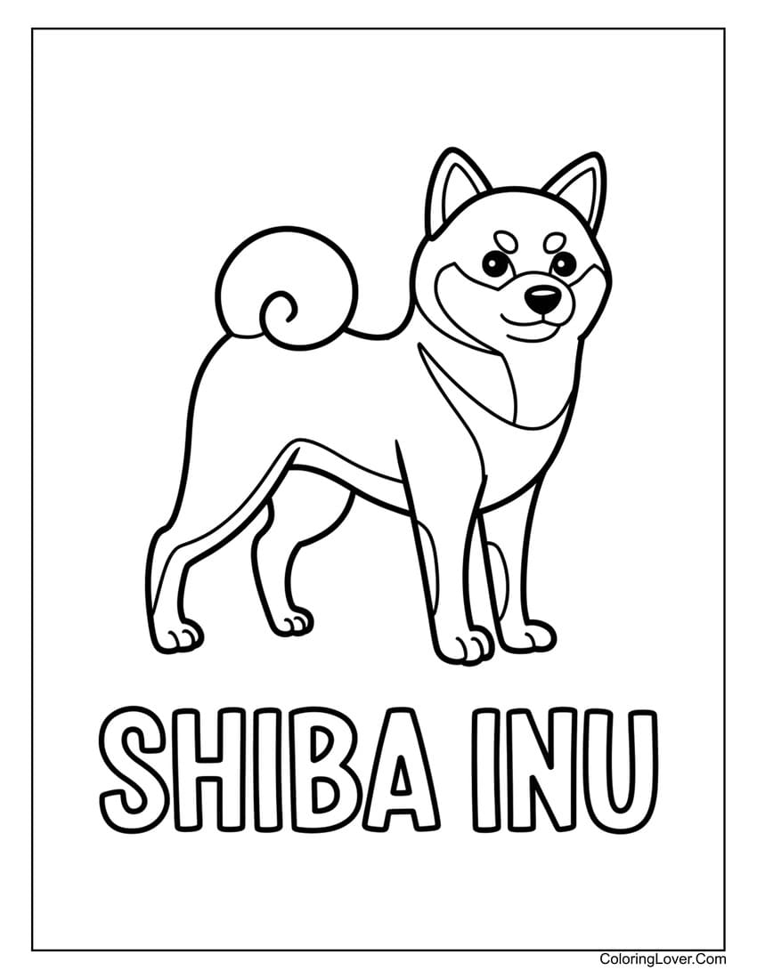 Shiba Inu dog coloring page