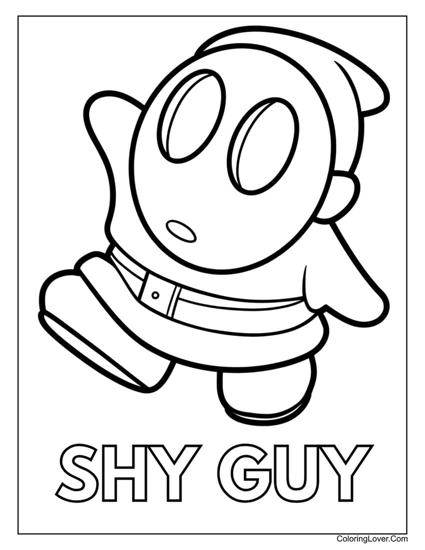 Shy Guy coloring sheet