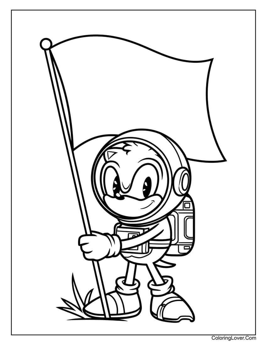 Sonic as an astronaut coloring page adventure