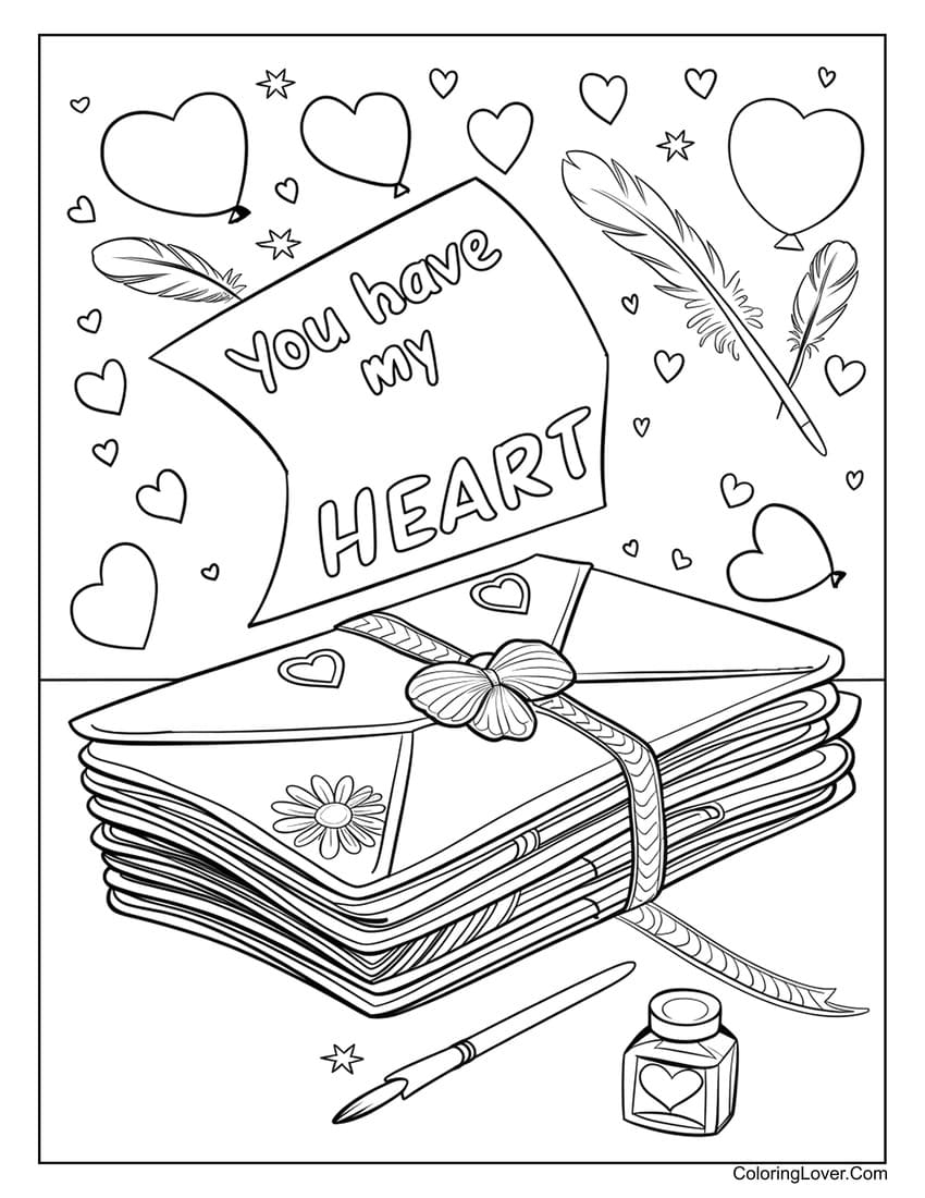 You Have My Heart coloring page for Valentine’s Day