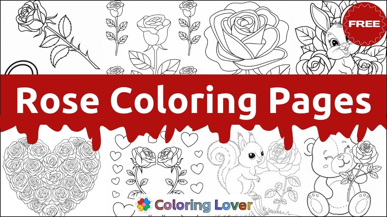 Rose Coloring Pages: Free Printables for All Ages